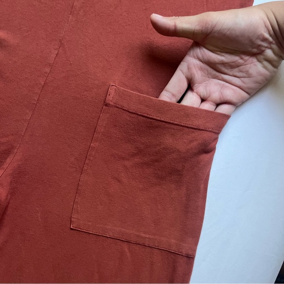 BACK BEAT RAGS CO rust clay orange knit scoop backless wide leg jumpsuit - Picture 3 of 6